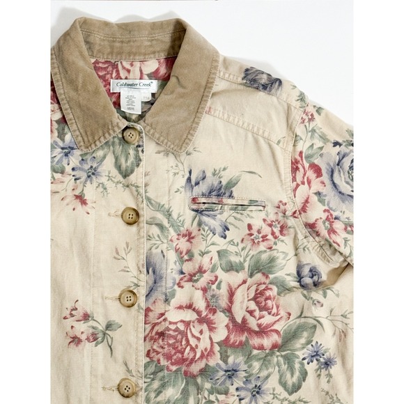 vintage 90s Coldwater Creek Floral Barn Jacket Size M - Picture 8 of 16